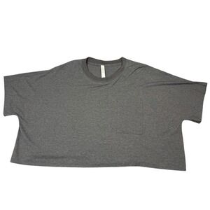 Lululemon Grey Pima Cotton Lycra Blend Oversized Pocket T Shirt Women Size 12
